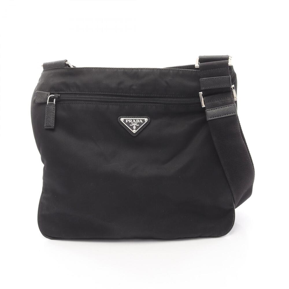 Prada Shoulder Bag Saffiano Leather Black